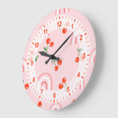 Roze regenboogCherry Pattern Grote Klok (Hoek)