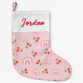 Roze regenboogCherry Pattern Kleine Kerstsok (Voorkant)
