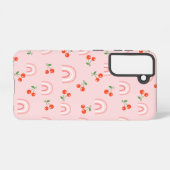 Roze regenboogCherry Pattern Samsung Galaxy Hoesje (Achterkant horizontaal)