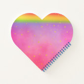 Roze regenbooghoorn notitieboek (Achterkant)