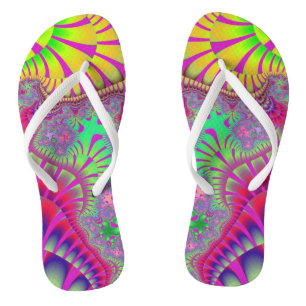 Roze regenboogsmelt teenslippers