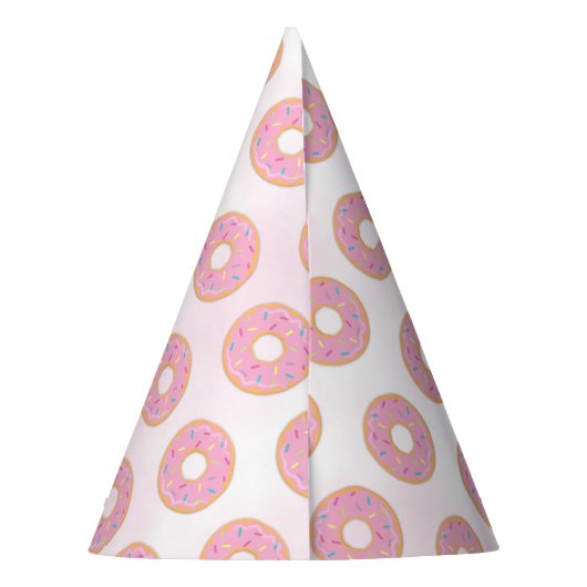 Roze regenboogspringen van Donut Birthday Feesthoedjes (Achterkant)