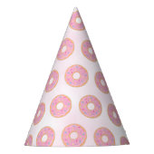 Roze regenboogspringen van Donut Birthday Feesthoedjes (Voorkant)