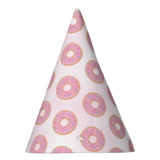 Roze regenboogspringen van Donut Birthday Feesthoedjes (Rechts)
