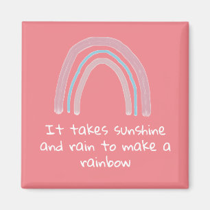 Roze regenboogverf Quote Magnet Magneet