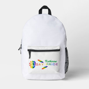 Roze Regenboogvlag Gay Pride Persoonlijke Naam Bedrukte Rugzak