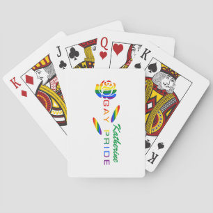 Roze Regenboogvlag Gay Pride Persoonlijke Naam Pokerkaarten