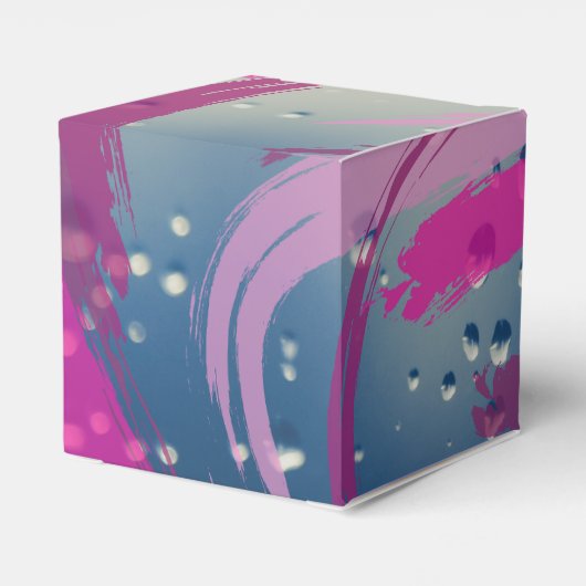 Roze regendruppel penseelstreek Snoep gunstbox Bedankdoosjes (Achterkant)