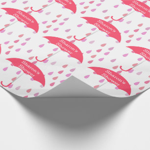 Roze regendruppels, aangepaste douche, opvulpapier cadeaupapier