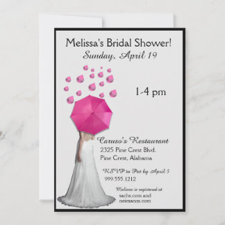 Roze regendruppels Bridal Shower-uitnodigingen Kaart