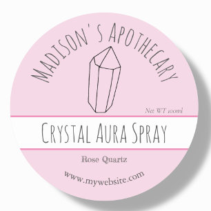 Roze   Reiki Crystal productetiketten Ronde Sticker