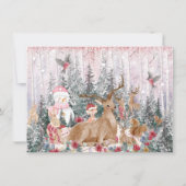 Roze Reindeer met Waterverf, Sneeuwman Prettig Ker (Voorkant)