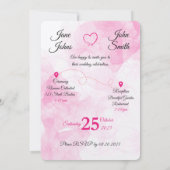 Roze Reizen Huwelijk & Ontvangst Uitnodiging (Achterkant)