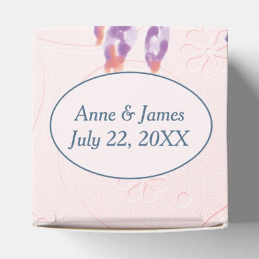 Roze reliëfdruk met bloemen bedankdoosjes (Bovenkant)