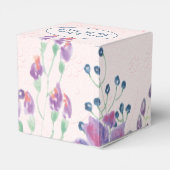 Roze reliëfdruk met bloemen bedankdoosjes (Achterkant)