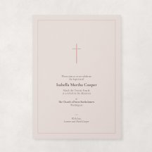 Roze Religieus Minimaal Kruis Doopfeest