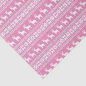 roze rendier kerstpatroon tissuepapier (Detail)