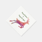 Roze rendier servet (Hoek)