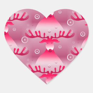 roze rendieren stickers