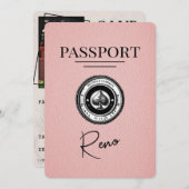 Roze Reno Paspoort Bewaar de datum Save The Date (Voorkant / Achterkant)