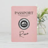 Roze Reno Paspoort Bewaar de datum Save The Date (Staand voorkant)