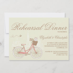 Roze repetitie voor fietsen Inbeluitnodiging Kaart