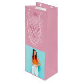 Roze Rero Afstuderen Gift Wijn Cadeautas (Achterkant Gekanteld)