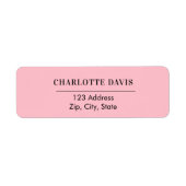 Roze retouradres  etiket (Voorkant)