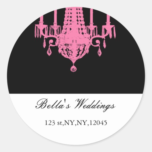 roze retouradres-label ronde sticker (Voorkant)