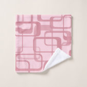Roze Retro 60's Abstract patroon van 70's Bad Handdoek (Wasdoekje)
