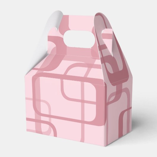 Roze Retro 60's Abstract patroon van 70's Bedankdoosjes (Achterkant)