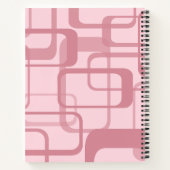 Roze retro Abstract patroon Notitieboek (Achterkant)