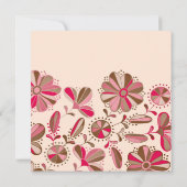 Roze Retro Bloem Ontwerp Verjaardag Uitnodiging (Achterkant)