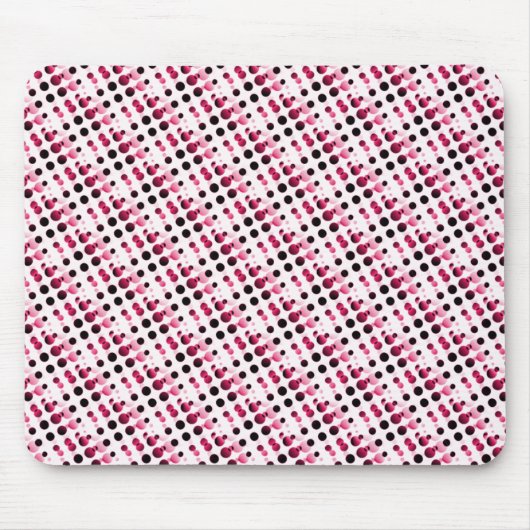 Roze Retro Bubbles Mousepad Muismat (Voorkant)