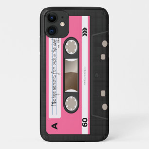 Roze Retro Cassettespelers Persoonlijke Hoes