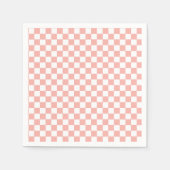 Roze Retro Checker verjaardag Servet (Voorkant)
