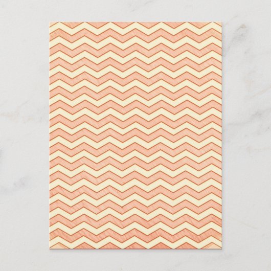 Roze. Retro Chevron Pattern Briefkaart (Voorkant)