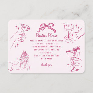 Roze retro cocktail party slipje graag invoegen informatiekaartje