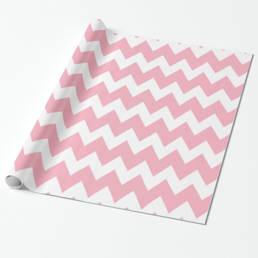 Roze Retro Colorful Modern Chevron Pattern Cadeaupapier (Uitgerold)