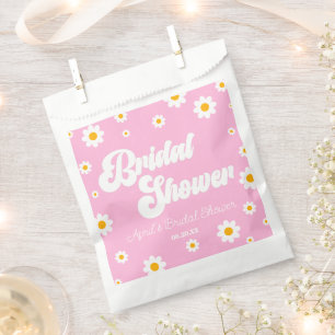 Roze Retro Daisy Flower Floral Vrijgezellenfeest Bedankzakje