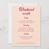 Roze Retro Disco 70's Bachelorette Weekend Kaart (Achterkant)