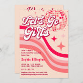 Roze Retro Disco 70's Bachelorette Weekend Kaart (Voorkant / Achterkant)