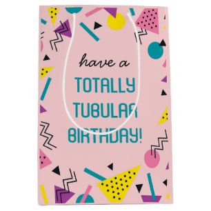 Roze Retro Funny 80s Slang Birthday Gift Bag Medium Cadeauzakje