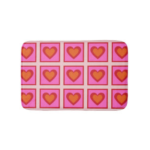 Roze Retro geruit hart Y2K Patroon Badmat