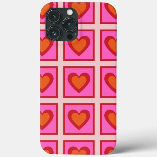 Roze Retro  geruit hart Y2K Patroon Case-Mate iPhone Case (Achterkant)