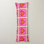 Roze Retro geruit hart Y2K Patroon Lichaamskussen (Achterkant (Verticaal))