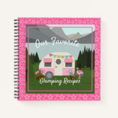 Roze Retro Glamper Notitieboek (Voorkant)