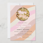 Roze Retro Groovy Baby shower Uitnodiging (Voorkant)