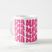 Roze Retro Groovy Cute Mama Moederdag mama Koffiemok (Voorkant links)