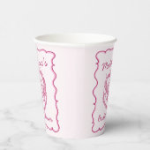 Roze Retro Hart Coquette Kersencake Bruidsjurk Papieren Bekers (Rechts)